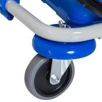 HOMCOM Schoonmaakwagen schoonmaaktrolley met wielen 4 verrijdbare emmers, dweilwagen, blauwe systeemwagen(m-9)