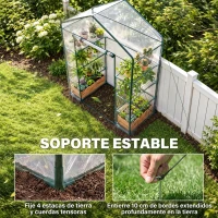 Outsunny Invernadero de Exterior Invernadero de Jardín de 4 Niveles con Estantes Marco de Acero Invernadero para Cultivo de Plantas Flores Tomates 143x73x195 cm Transparente(m-7)