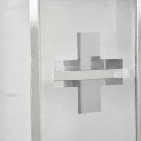 Kleankin Medicijnkast EHBO-kast met slot glazen deur 3 vakken matglas 430 rvs(m-8)