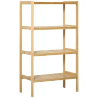 HOMCOM 4-laags bamboe plank, naturel, 62 x 33 x 112 cm(m-10)