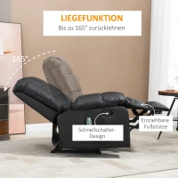 HOMCOM massagestoel Elektrische tv-stoel met ligfunctie 8 massagepunten(m-7)
