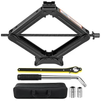 HOMCOM Gato Hidráulico para Coche 2,5T Altura de Elevación 95-435 mm con Llave de Carraca Bolsa para Automóvil SUV Negro(m-11)