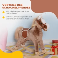 HOMCOM Schommelpaard baby pluche schommeldier schommeldier pluche speelgoed kinderen(m-6)
