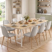 HOMCOM Mesa de Comedor Rectangular para 6 Personas Estilo Industrial con Estructura Metálica 180x80x76 cm Roble(m-9)