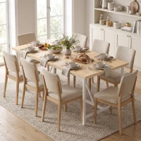 HOMCOM Mesa de Comedor Rectangular para 6 Personas Estilo Industrial con Estructura Metálica 180x80x76 cm Roble(m-8)
