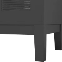 HOMCOM Mueble armario microondas para cocina con 1 nicho, 3 puertas pasacables 80 x 35 x 97 cm negro y aspecto madera(m-9)