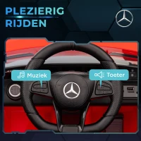 AIYAPLAY Elektrische Kinderauto Mercedes, 3-5 km/u, Afstandsbediening, Licht & Muziek, Rood(m-6)