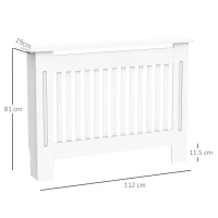 HOMCOM Copritermosifone a Doghe in MDF per Casa e Ufficio, 112x19x81 cm, Bianco(m-3)