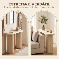 HOMCOM Mesa Consola 103 cm com Arrumação Oculta, Carvalho(m-6)