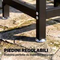 Outsunny Legnaia da Esterno in Metallo con Telo Impermeabile, Capacità 0.8m³, Struttura Regolabile, 235x31x116 cm, Nero(m-7)