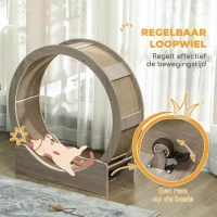 PawHut Kattenloopband, 91 cm, met Rem en Krabmat, Ideaal voor Gezonde Beweging van uw Kat, Walnoot(m-6)