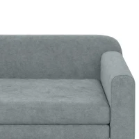 PawHut Sofá para Perro Cama para Perro Cojín Desenfundable Lavable Respaldo Alto Brazos Terciopelo 101x66x34,5cm Gris(m-9)