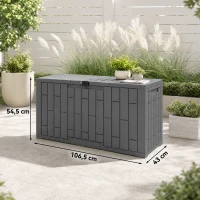 Outsunny Arcón Exterior Capacidad 227L Baúl de Almacenaje Exterior Resistente al Agua y a los Rayos UV con Cerradura Gris(m-3)