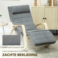 HOMCOM Schommelstoel met Massagefunctie, Lendenverwarming, 3 Modi, Stofbekleding, Grijs(m-6)