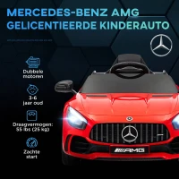 AIYAPLAY Elektrische Kinderauto Mercedes, 3-5 km/u, Afstandsbediening, Licht & Muziek, Rood(m-4)
