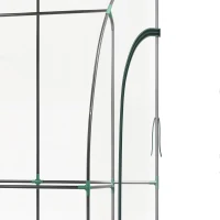 Outsunny Serre de Jardin adossée serre adossée 2 portes zippées enroulables acier PVC transparent(m-12)