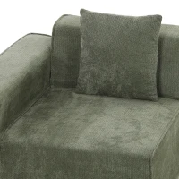 HOMCOM Sofá 3 plazas con puf reversible, sofá en L modular de chenilla 251 cm moderno, asiento amplio, verde(m-8)