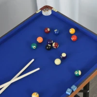 HOMCOM Inklapbare mini-biljarttafel met 2 keuen, 16 ballen, krijt, driehoek en accessoires, 140 x 63 x 75 cm(m-9)