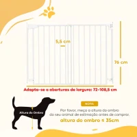PawHut Barreira de Segurança para Cães e Crianças 72-108,5x76 cm para Porta e Escada, sem Barra Inferior, Fecho Automático(m-3)