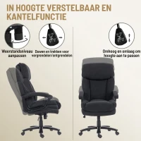 HOMCOM Ergonomische directiestoel tot 200 kg met linnenlook en hoge rugleuning(m-5)