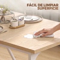 HOMCOM Mesa de Comedor Rectangular para 6 Personas Estilo Industrial con Estructura Metálica 180x80x76 cm Roble(m-7)