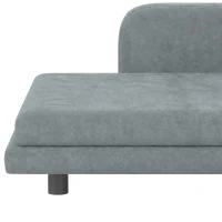 PawHut Sofá para Perro Cama para Perro Cojín Desenfundable Lavable Respaldo Alto Brazos Terciopelo 101x66x34,5cm Gris(m-8)