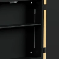 HOMCOM Bathroom Medicine Mirror Cabinet, Bathroom Wall Cabinet with Storage, Magnetic Doors and Adjustable Shelf, Natural(m-11)