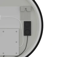 HOMCOM Bathroom Mirror with LED Lights, 60cm Round LED Bathroom Mirror with 3 Colours Dimmable, Bluetooth, Anti-Fog, Black(m-13)