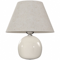 HOMCOM Lámpara de Mesa Vintage Lámpara de Mesita de Noche con Base de Cerámica Pantalla de Lino Interruptor Basculante Crema