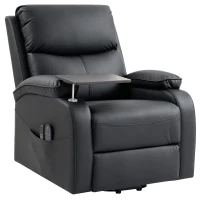 HOMCOM Riser Recliner Chair with Massage and Heat, Electric Lift Recliner Armchair for Elderly, with Side Table, Black(m-15)