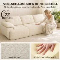 HOMCOM 3-Sitzer-Sofa, 260 cm, Chenille, rahmenloses Modulsofa mit extra breiter, tiefer Sitzfläche, breiten Armlehnen(m-7)