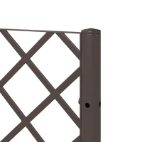 Outsunny Raised Garden Bed with Trellis, Plastic Planter Box with Drainage Holes, Drain Plugs and Water Reservoirs, Brown(m-12)