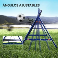 HOMCOM Red de Rebote Reboteador de Fútbol de Metal con Ángulo Ajustable 20 Cuerdas Elásticas 96x80x96 cm Azul(m-5)