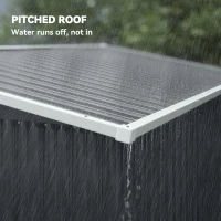 Outsunny Metal Garden Shed Outdoor triple lockable doors sloped roof vents 234x132x185cm gray(m-7)