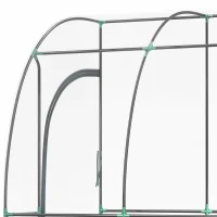 Outsunny Serre de Jardin adossée serre adossée 2 portes zippées enroulables acier PVC transparent(m-13)