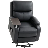 HOMCOM Riser Recliner Chair with Massage and Heat, Electric Lift Recliner Armchair for Elderly, with Side Table, Black(m-1)