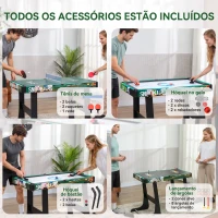 HOMCOM Mesa de Jogos 6 em 1 Dobrável Bilhar Matraquilho Ping Pong Lançamento de Anéis Hóquei com Bastão e Hóquei com Discos 118x104x71cm Multicor(m-7)
