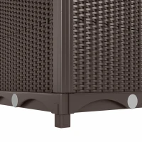 Outsunny Raised Garden Bed with Trellis, Plastic Planter Box with Drainage Holes, Drain Plugs and Water Reservoirs, Brown(m-10)