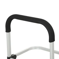 HOMCOM boodschappentrolley, 40 L Oxford-tas, 3-wieldesign, aluminium frame, zitting, donkergrijs(m-12)
