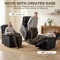 HOMCOM Riser Recliner Chair with Massage and Heat, Electric Lift Recliner Armchair for Elderly, with Side Table, Black(m-4)