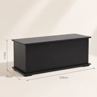 HOMCOM Cassapanca Contenitore da Interno 113L con Coperchio Ribaltabile, per Soggiorno e Ingresso, Nero(m-3)