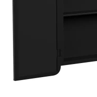 HOMCOM Bathroom Medicine Mirror Cabinet, Bathroom Wall Cabinet with Storage, Magnetic Doors and Adjustable Shelf, Black(m-13)