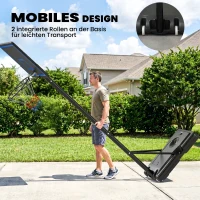 SPORTNOW Basketballkorb Outdoor 135-305cm Höhenverstellbar Basketballständer mit 110x70cm Rückwand 2 Rädern & Sandsack Mobile(m-6)