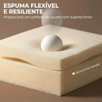 HOMCOM Cadeirão-Cama Convertível 3 em 1 Multifuncional Sofá Cama Individual com 2 Almofadas Branco Creme(m-5)