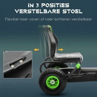 HOMCOM skelter, kindervoertuig met pedaal, pedaalauto, outdoor, groen+zwart(m-4)