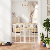 PawHut Barreira de Segurança para Cães e Crianças 72-108,5x76 cm para Porta e Escada, sem Barra Inferior, Fecho Automático(m-8)