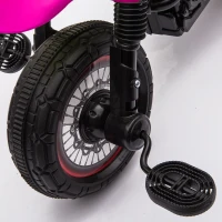 HOMCOM Triciclo Infantil Moto Cross Efectos Musicales y Luminosos Baúl de Almacenamiento Rosa(m-7)