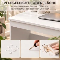 HOMCOM Computertisch Schreibtisch mit 3 Schubladen, Moderner Bürotisch PC Tisch 100 x 50 x 75 cm, Weiß(m-6)