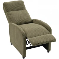 HOMCOM Sillón Relax Reclinable de Pana hasta 135° Reposapiés Respaldo Alto Acolchado Grueso Montaje Fácil Verde Oscuro(m-11)