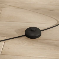 HOMCOM LED hoeklamp, moderne vloerlamp, 1450 lm, 3 helderheidsniveaus, voetschakelaar, 3000 K, woon-/slaapkamer, zwart(m-13)